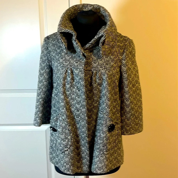 Forever 21 Black & White Peacoat Size Small - Picture 3 of 5